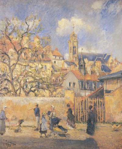 Het park met karren, Pontoise door Camille Jacob Pissarro